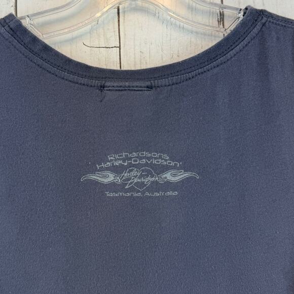 Harley Davidson Grey Graphic Richardson's Tasmania Australia Tee Size Medium - Picture 9 of 12